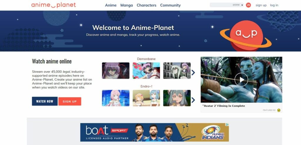 Anime-Planet Anime Streaming website